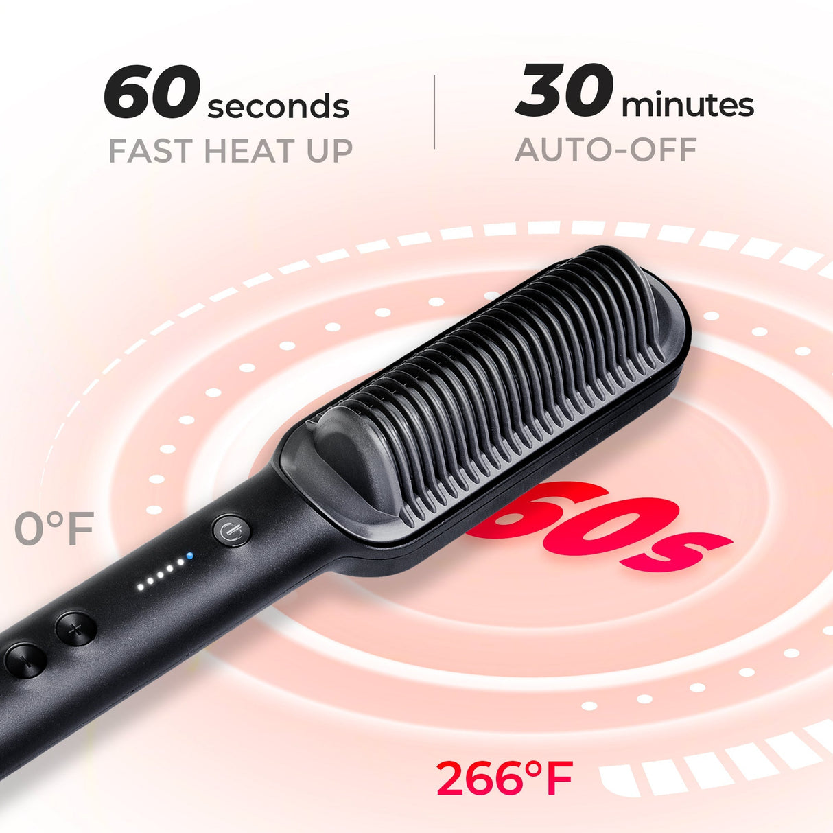 Hair Styling Brush  5 Temperature Settings With Anti-Scald Design - Product detail 4