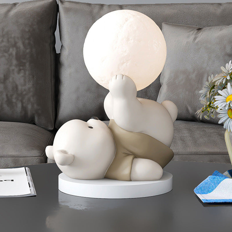 Kids Room Table Lamp  Teddy Bear Moon Light Design - Product example