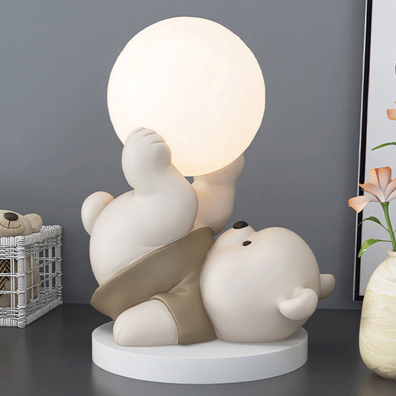 Kids Room Table Lamp  Teddy Bear Moon Light Design - Detailed view