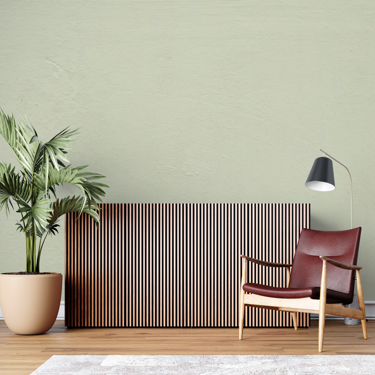 Sage Green Mural Wallpaper | Modern Minimalist Design