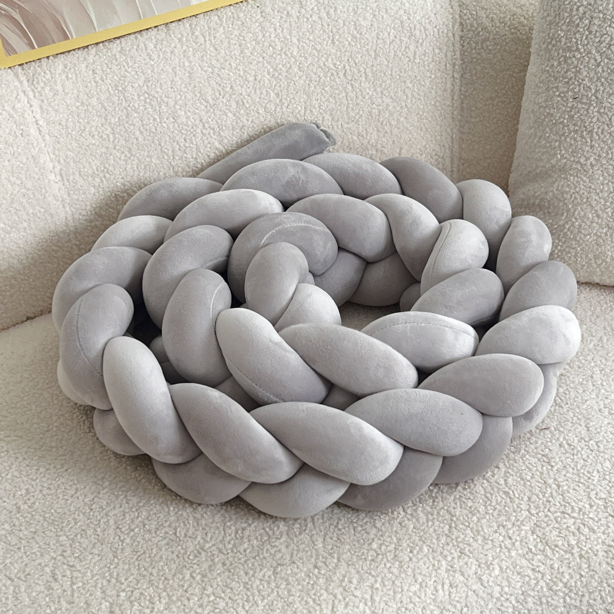 Braided Floor Cushion Chunky Knit Design in Cream - Product detail 21