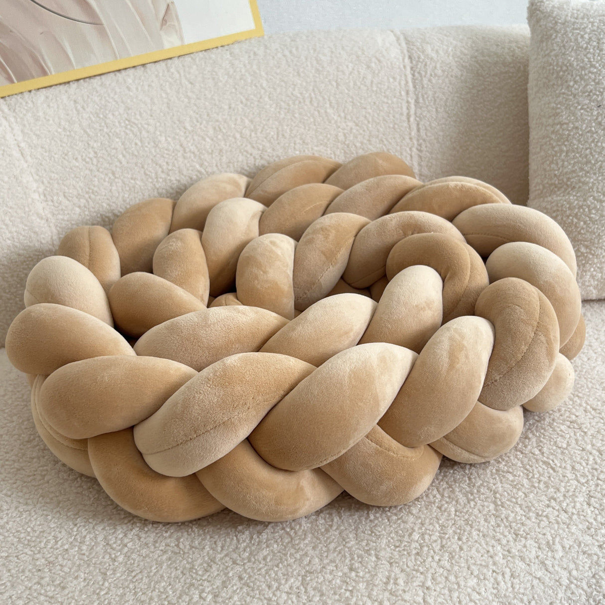 Braided Floor Cushion Chunky Knit Design in Cream - Product detail 13