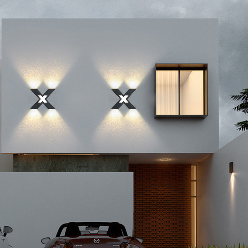 Modern Outdoor Wall Light X-Shape LED Waterproof Design - Product detail 7