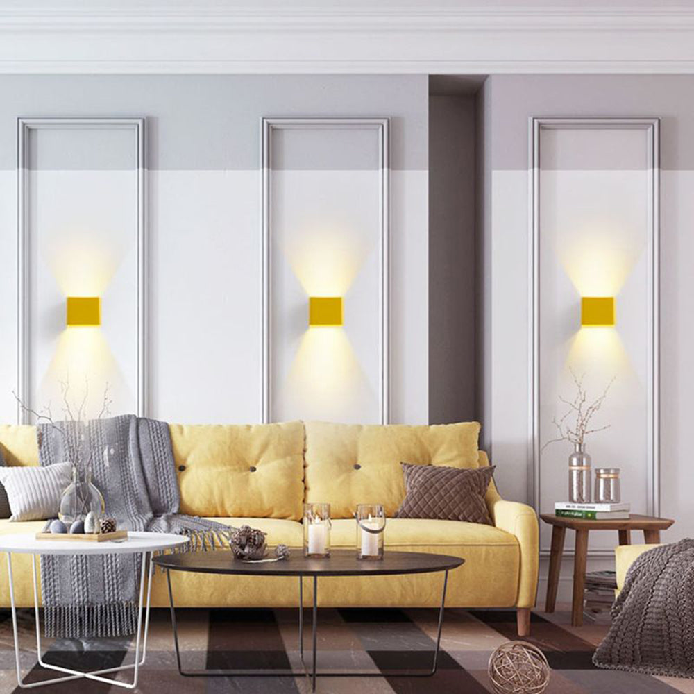 Modern Wall Sconce  Square LED Up Down Light - Detailed view