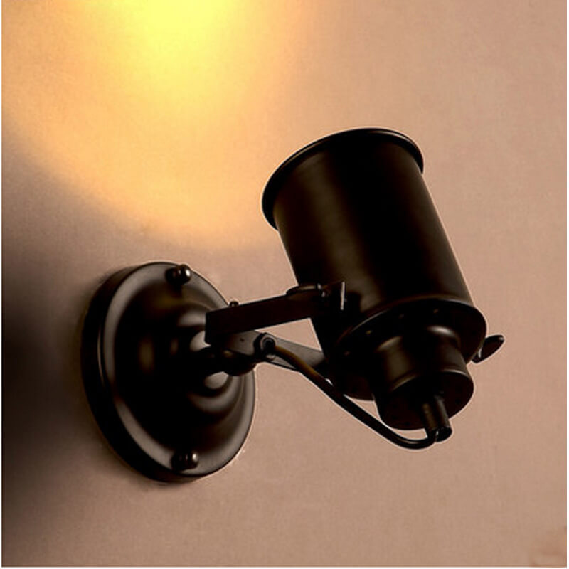 Industrial Wall Sconce Adjustable Black Iron Design - Product showcase