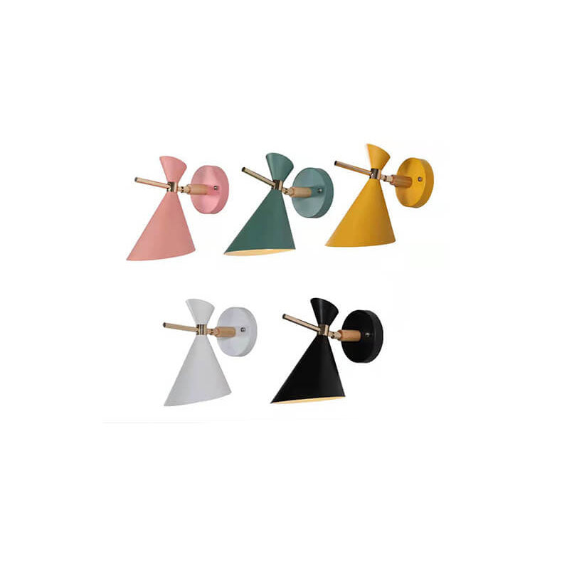 Modern Horn Wall Lamp White Metal Wood Accent - Product detail 8