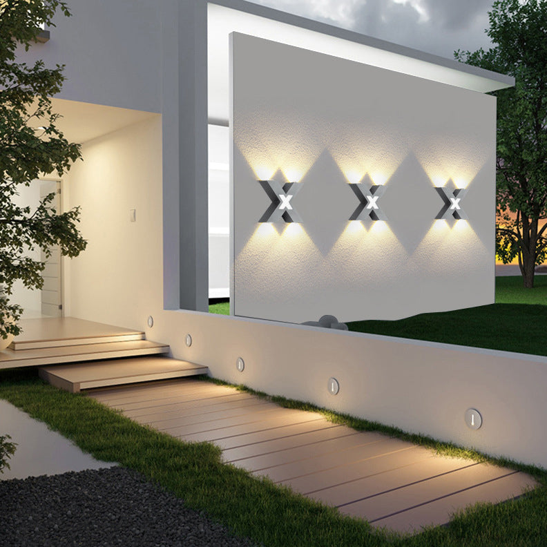 Modern Outdoor Wall Light X-Shape LED Waterproof Design - Product detail 9