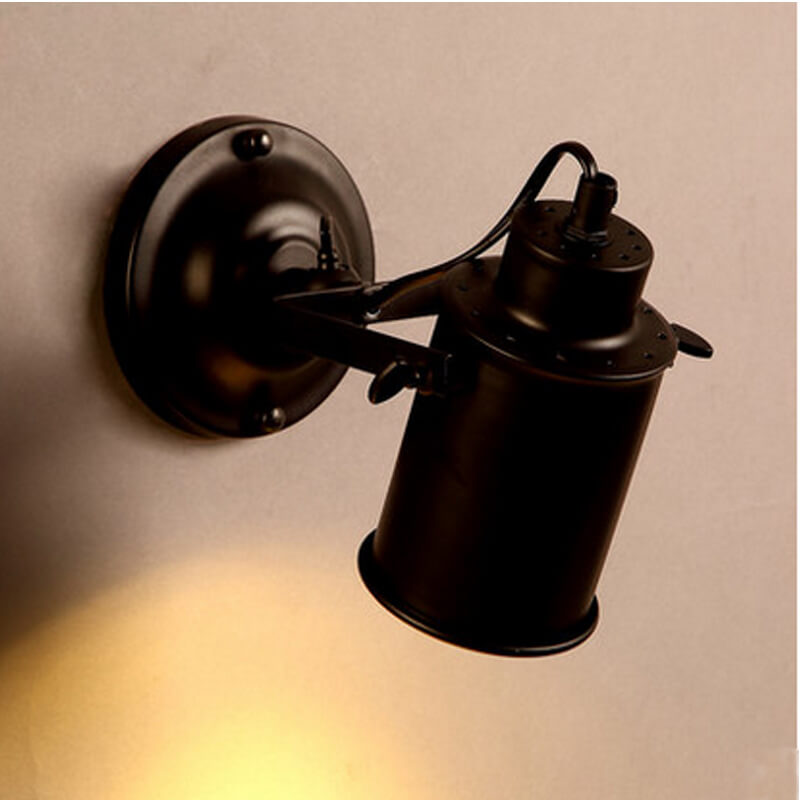 Industrial Wall Sconce Adjustable Black Iron Design - Detailed view