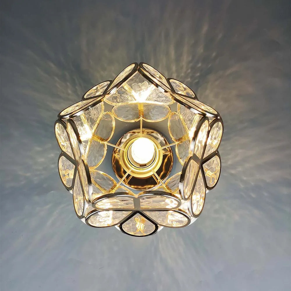 Floral Glass Ceiling Light Crystal Petal Design - Product example