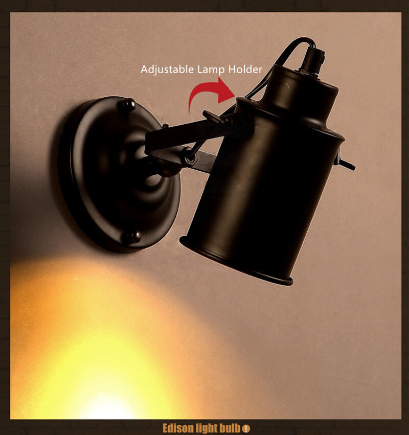 Industrial Wall Sconce Adjustable Black Iron Design - Product detail 4