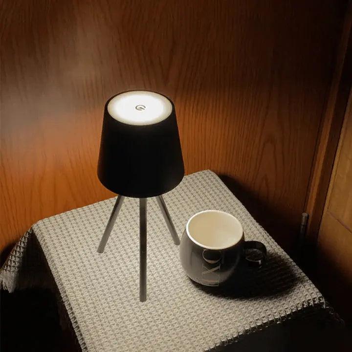 Modern Tripod Table Lamp Matte Black Metal Design - Detailed view