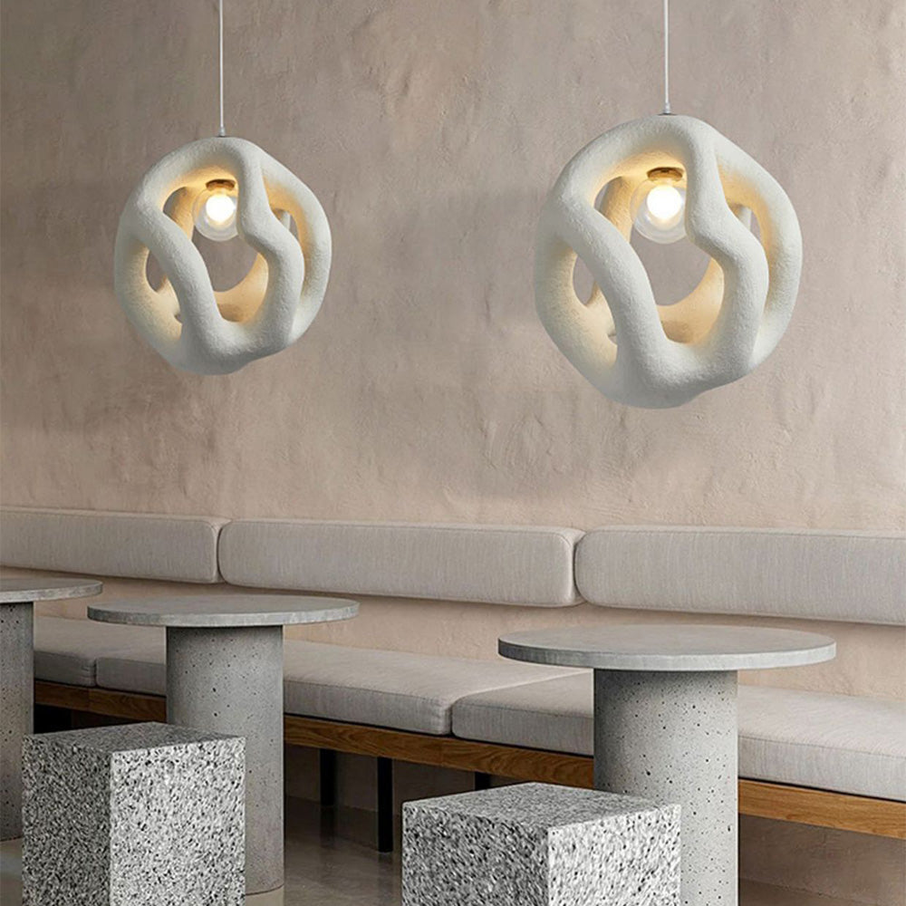 Modern Pendant Light Sculptural Sphere Design - Detailed view