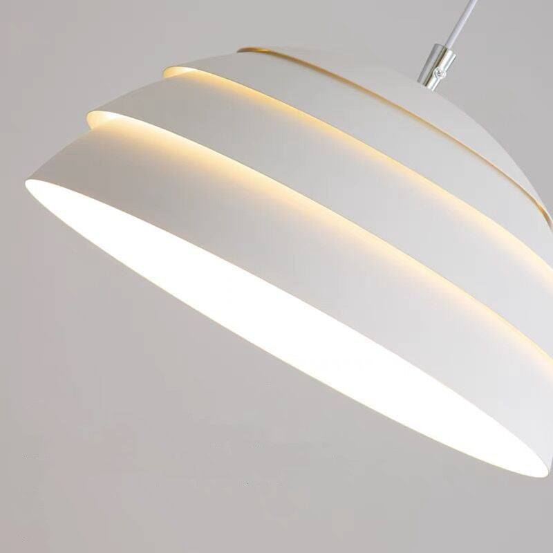 Modern Pendant Light Black Dome Layered Design - Detailed view