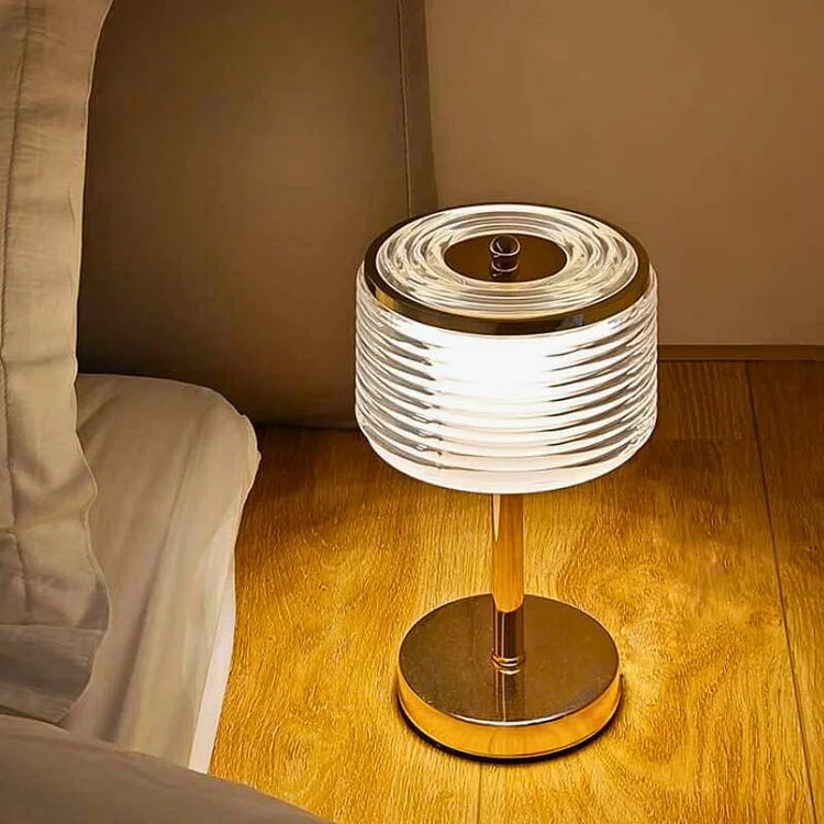 Modern Table Lamp Spiral Glass Shade Design - Product example
