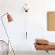Minimalist Pendulum Wall Clock  Wood and Gold Design - Product showcase