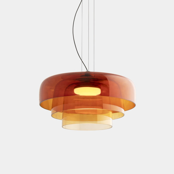 Nordic Glass Pendant Light Layered Green Shade Design - Product example