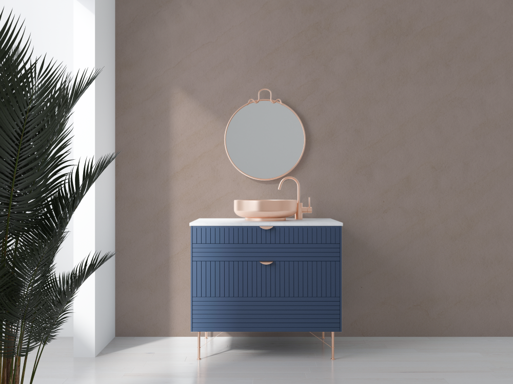 Plain Mural Wallpaper | Elegant Taupe For Bathroom