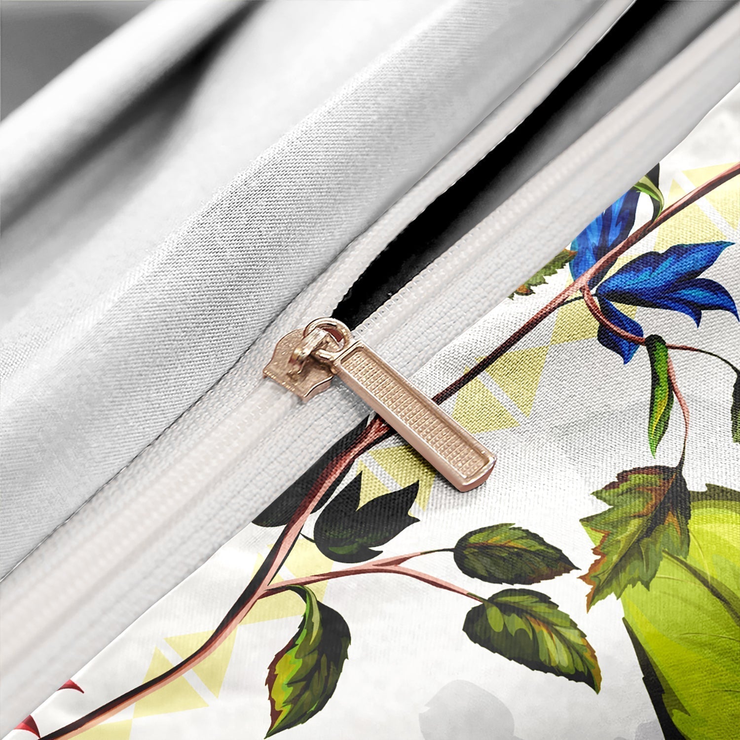 Tropical Bird Duvet Cover Set  Cotton Floral Print Bedding - Product example