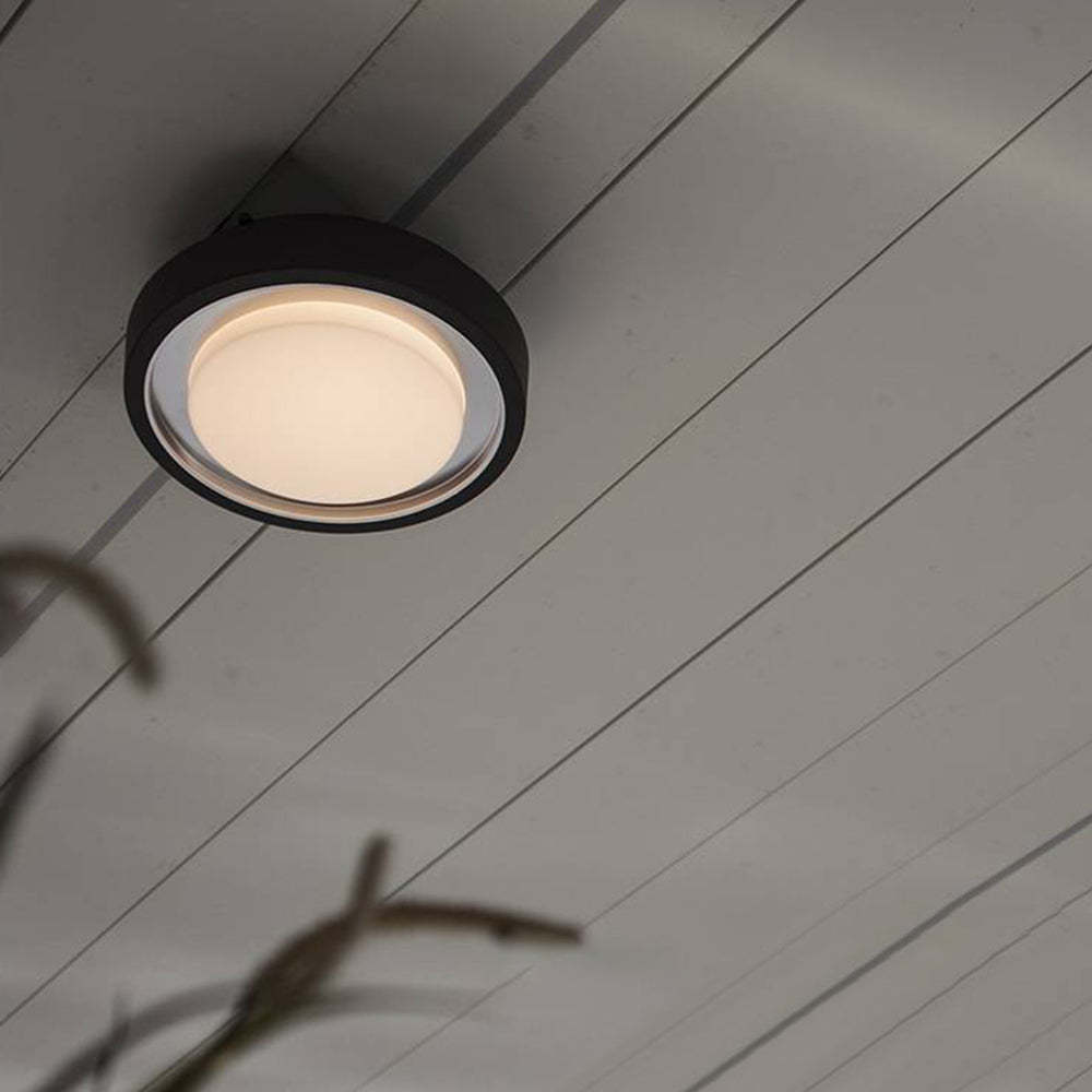 Modern Outdoor Wall Light Black Metal Round LED Sconce - Product detail 6