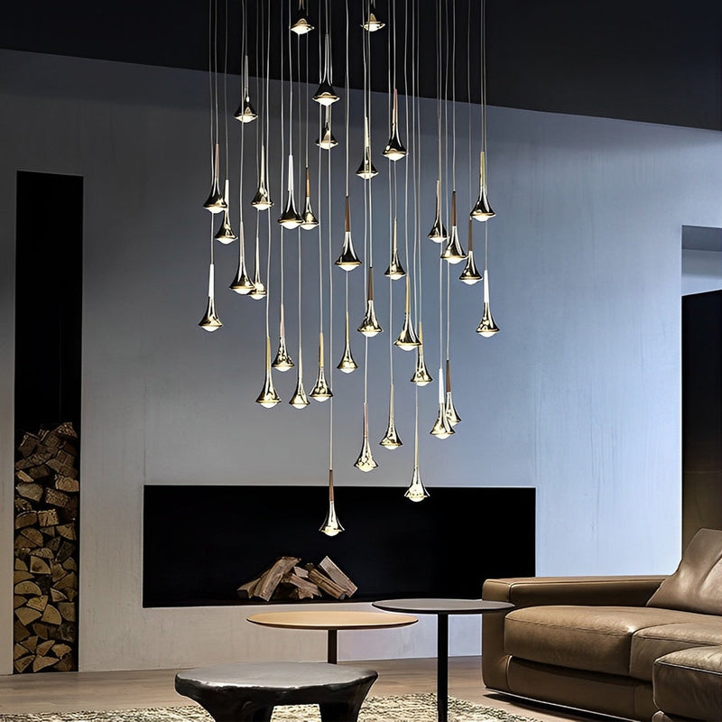 Modern LED Pendant Light Water Drop Glass Design - Detailed view