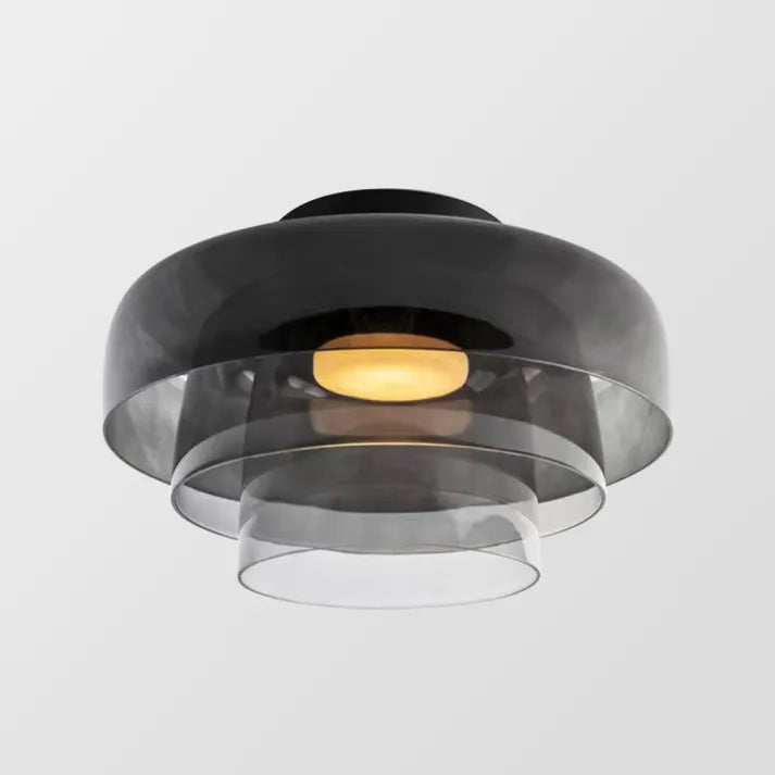 Modern Glass Ceiling Light  Layered Smoke Shade Design - Product detail 42