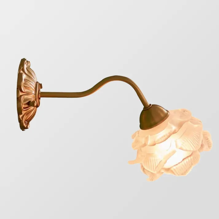 Vintage Flower Wall Light Copper Base Glass Petal Design - Product detail 10