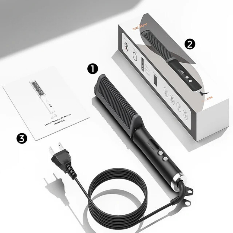 Ceramic Hair Straightener 2-in-1 Styling Tool with Temperature Control - Detailed view