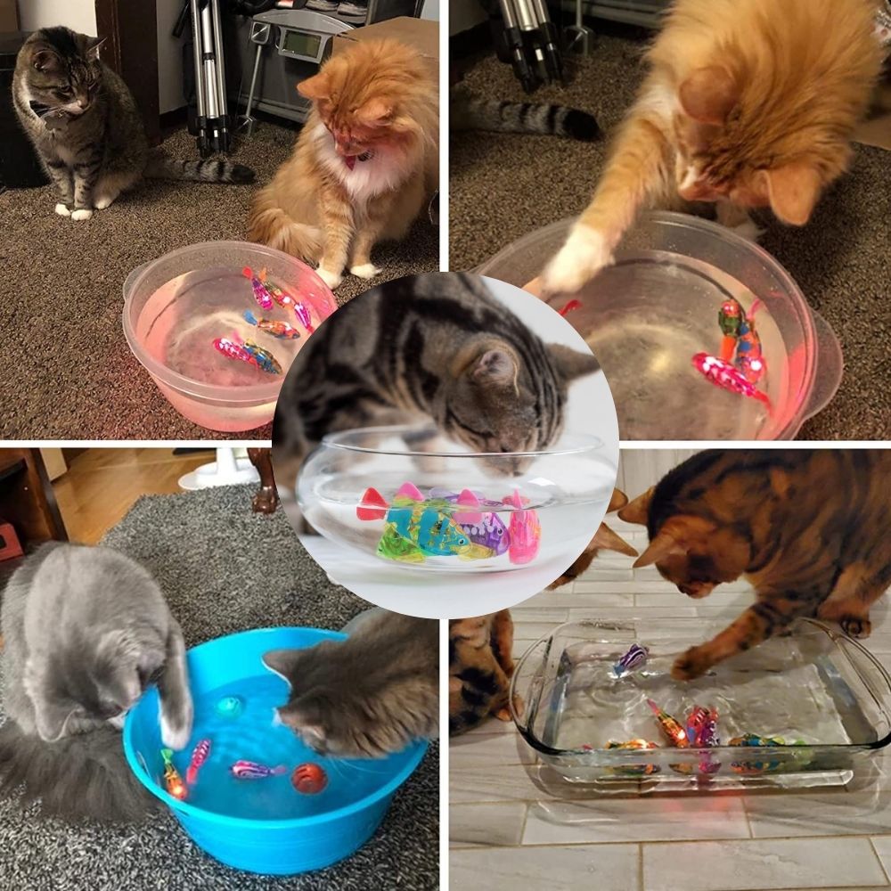 Interactive Swimming Fish Cat Toy  Light-Up Motion Activated Design - Detailed view