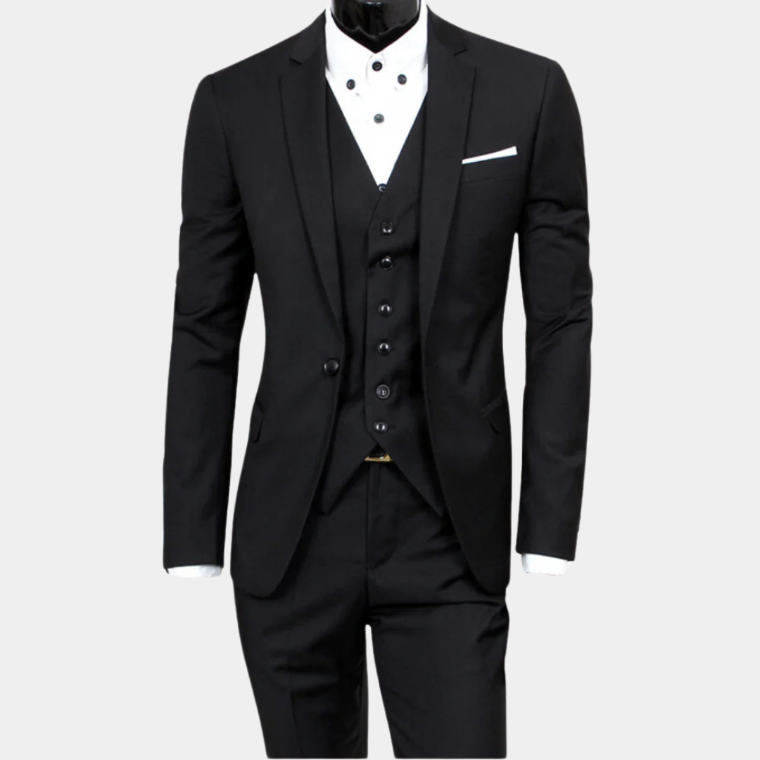 Classic Three Piece Suit Wine Red Cotton Slim Fit Design - Product detail 6