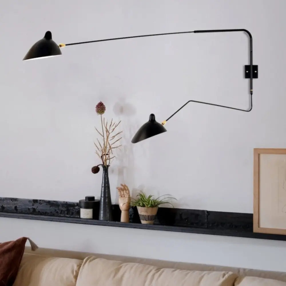 Modern Wall Light  Adjustable Arm Black Metal Sconce - Product detail 9