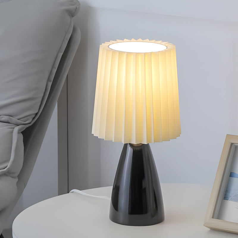 Modern Table Lamp Pleated Shade Glass Base - Product detail 10