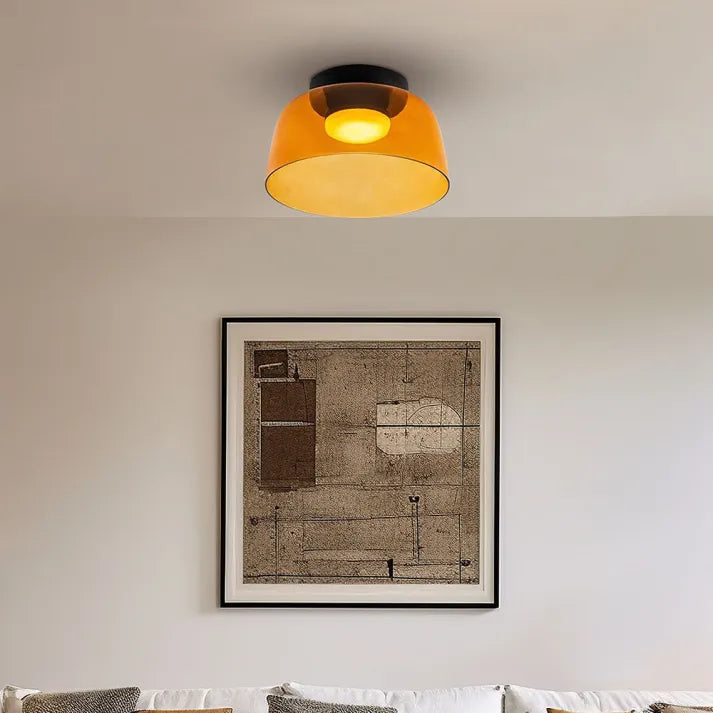 Modern Glass Ceiling Light  Layered Smoke Shade Design - Product detail 4