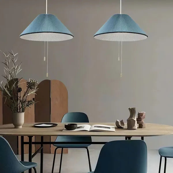 Modern Pleated Pendant Light Adjustable LED Fabric Shade - Product detail 5