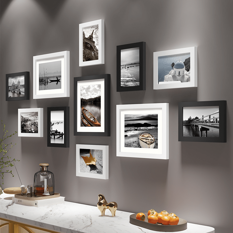 Modern Gallery Wall Frame Set  Mixed Size Black White Collection - Product detail 6