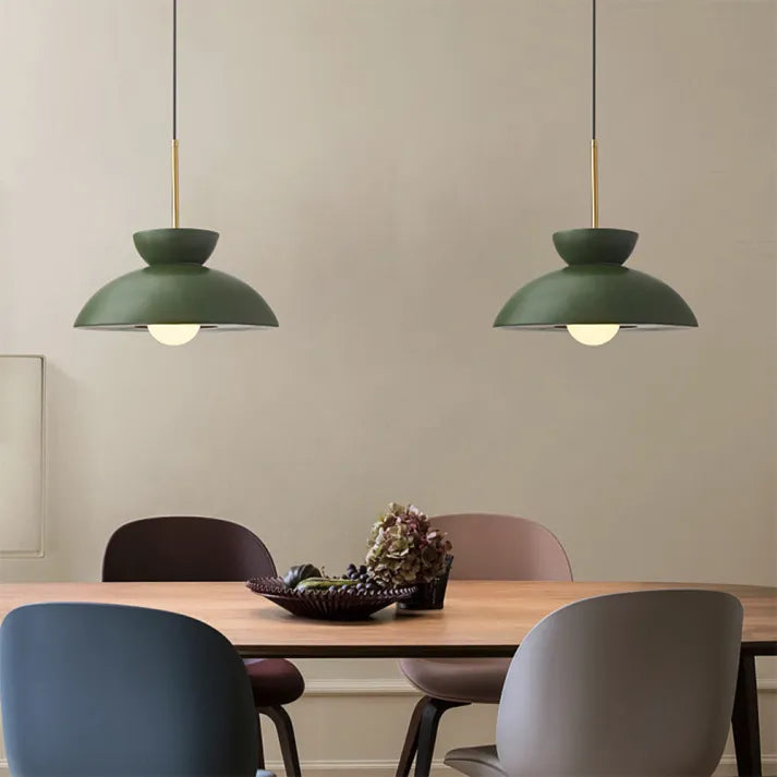 Modern Dome Pendant Light Green Metal Scandinavian Design - Product detail 4