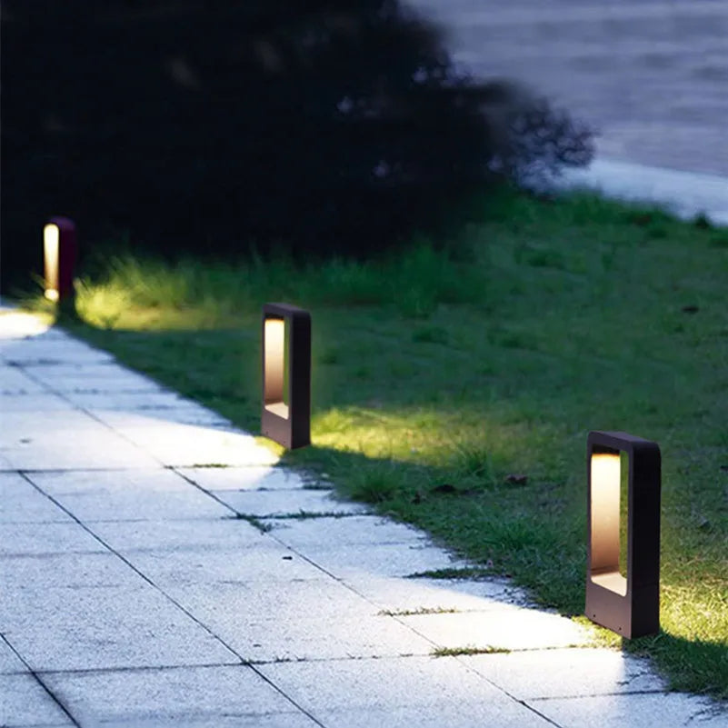 Modern Pathway Bollard Light Aluminum LED Garden Lighting - Product showcase
