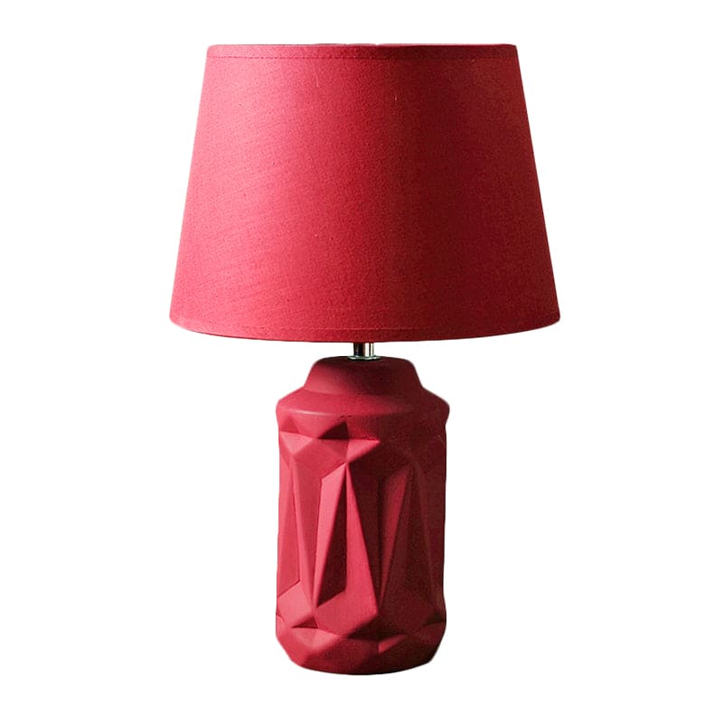 Modern Ceramic Table Lamp Geometric Red Base Design - Product example