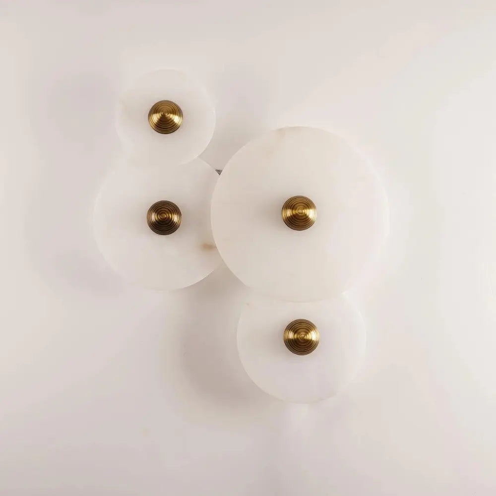 Modern Wall Light White Glass Disc with Bronze Center - Product detail 12