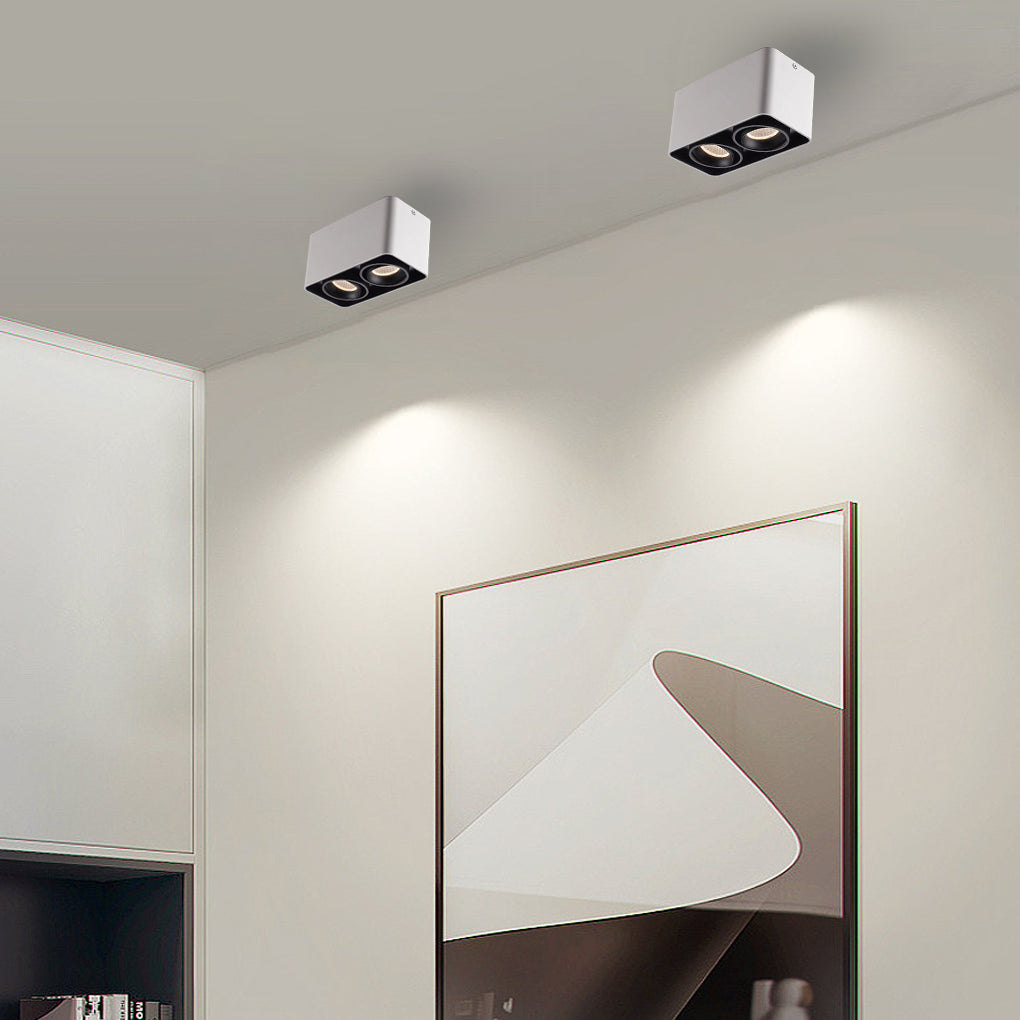 Modern LED Ceiling Spotlight Dual Square Adjustable Design - Product showcase