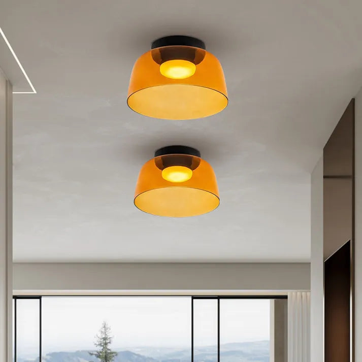 Modern Glass Ceiling Light  Layered Smoke Shade Design - Product detail 16