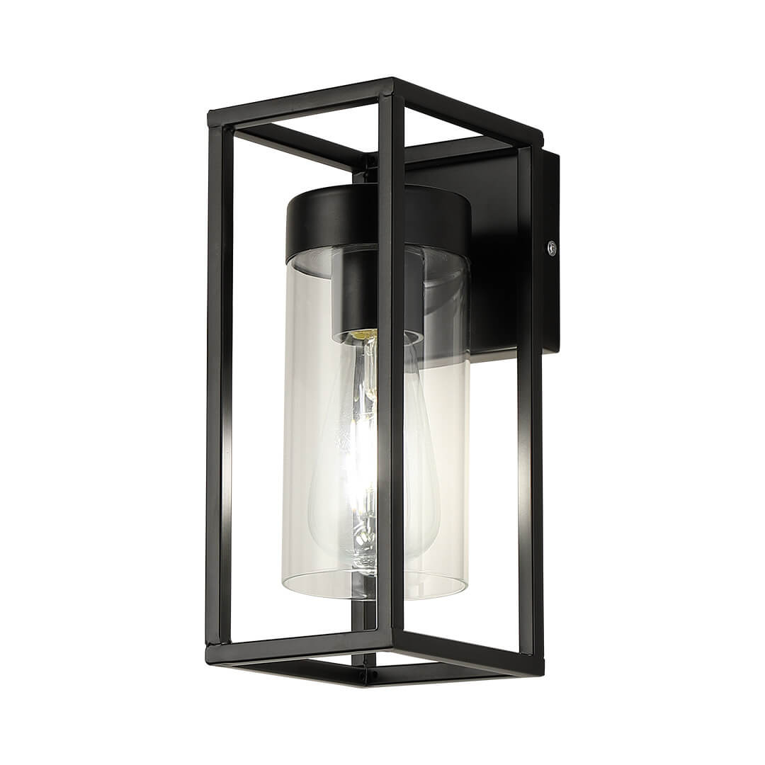 Modern Glass Wall Light Black Frame Clear Panel Design - Product detail 6