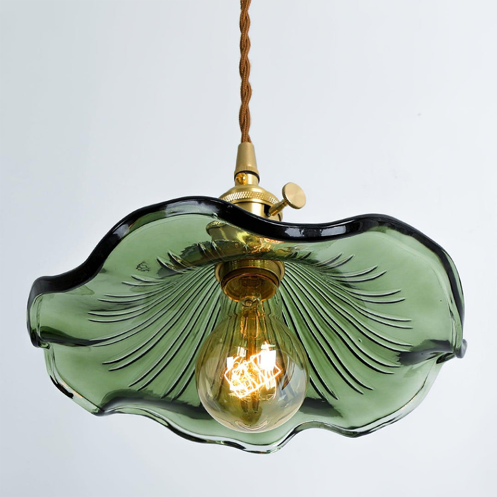 Floral Glass Pendant Light Wavy Petal Design - Product detail 5