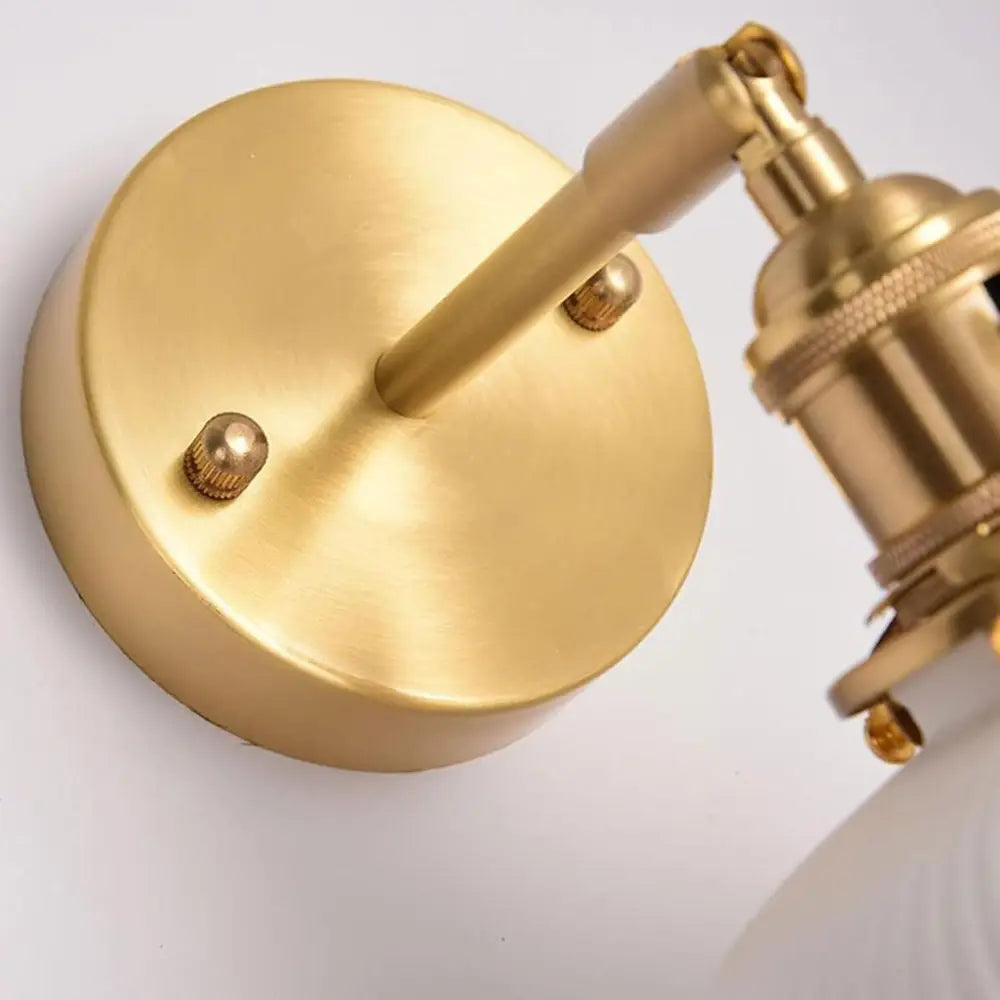 Modern Ceramic Wall Light  Ribbed Glass Shade with Brass Fixture - Product detail 9