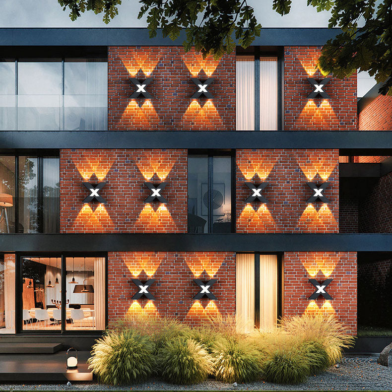 Modern Outdoor Wall Light X-Shape LED Waterproof Design - Detailed view