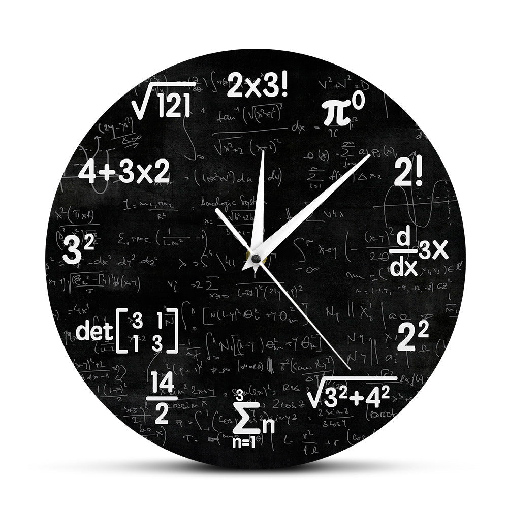 Mathematics Wall Clock  Black Formula Design - Product showcase