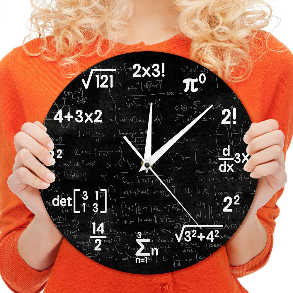 Mathematics Wall Clock  Black Formula Design - Product example