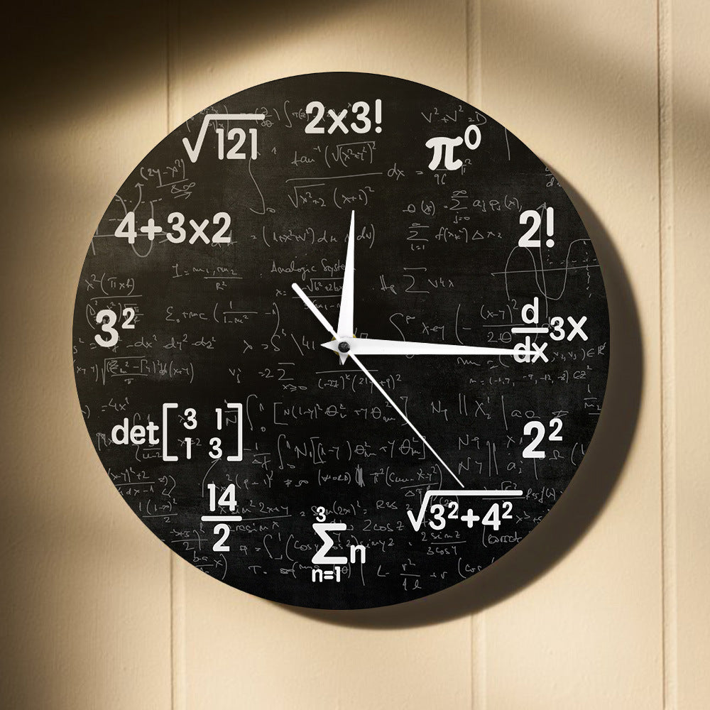 Mathematics Wall Clock  Black Formula Design - Detailed view