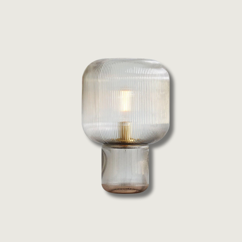 Modern Glass Table Lamp Ribbed Glass Design - Product showcase