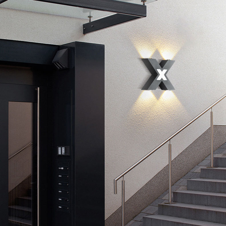 Modern Outdoor Wall Light X-Shape LED Waterproof Design - Product example