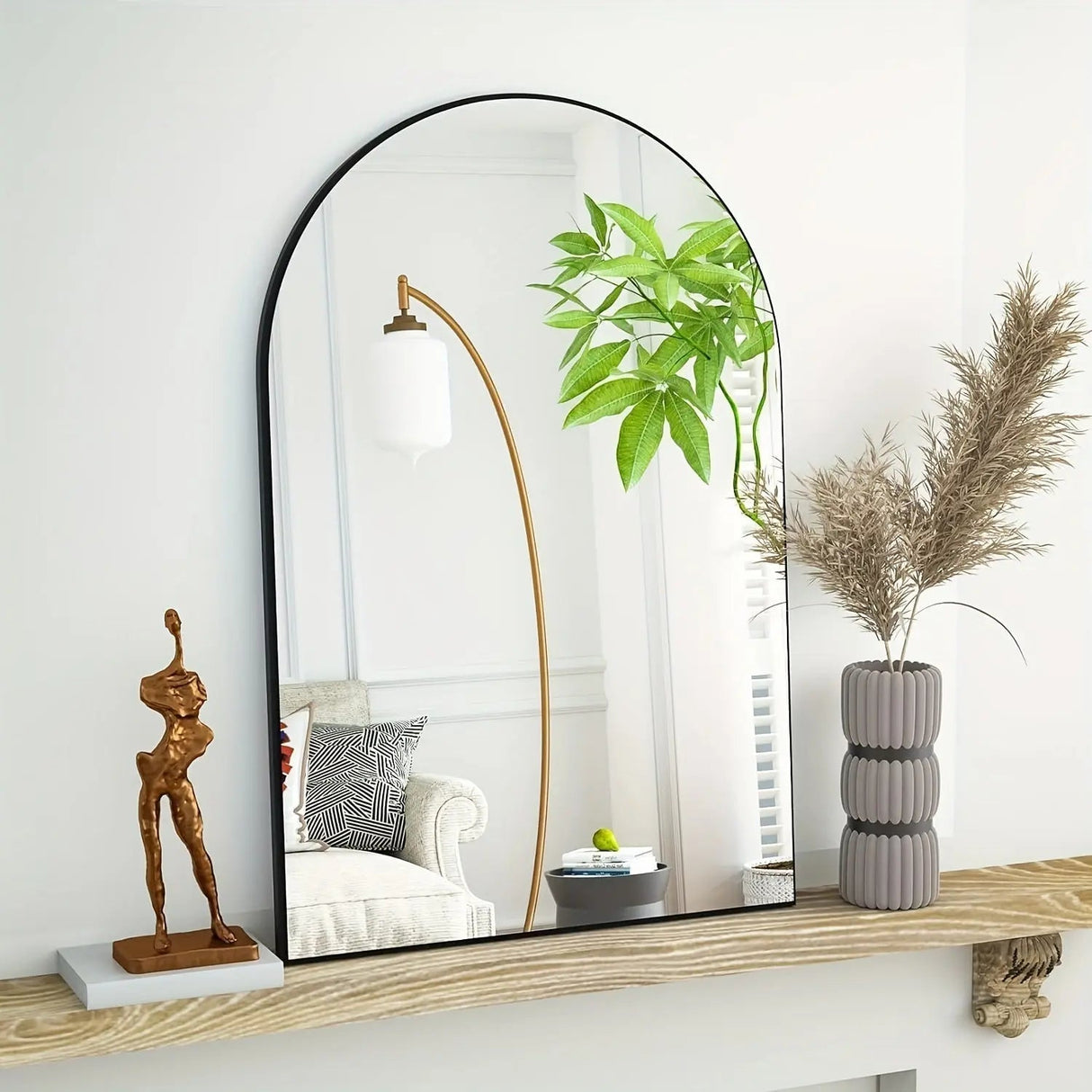 Arched Wall Mirror  Modern Metal Frame Design - Product detail 4